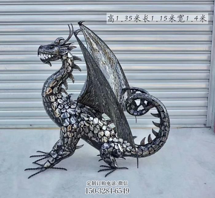 主题恐龙雕塑供给，中式工艺，景观铁艺恐龙雕塑精品