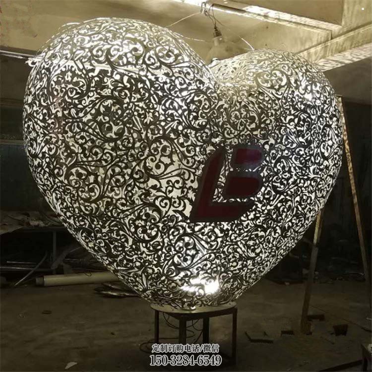 镂空心形雕塑,灯光配置结构,不锈钢灯光心形雕塑厂家 镂空心形雕塑,灯光配置结构,不锈钢灯光心形雕塑厂家