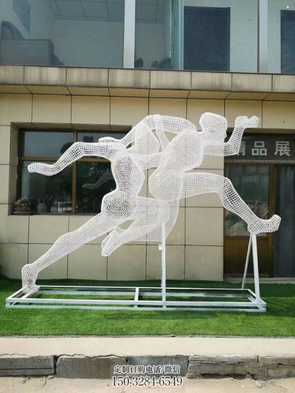 镂空跨栏雕塑制造商,透雕雕塑,铁艺体育人物雕塑供给 镂空跨栏雕塑制造商,透雕雕塑,铁艺体育人物雕塑供给